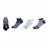 Kinder Sneaker 3er Pack » Socken Maritim Style » 3 Paar Kindersocken » Wollsocken - Anker + Streifen / 31-34