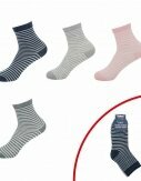 4er Pack Damen Streifen Socken 3/4 lang | Ringelsocken | 4 Paar geringelte Strümpfe in Blau, Rosa, Hellgrau & Dunkelgrau [Größe: 39-42]