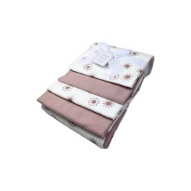 4er Pack Moltontücher » Geschenkset » Baby Spucktuch 76 x 76 cm » Wickelunterlage aus Baumwolle » leichte Decke & Stilltuch » Baby Starter-Set - Sonne