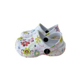 Baby Clogs mit Blumenmuster » günstige Kinderschuhe » Kinder Badeschlappen » Schuhe für Babys & Kleinkinder » Badelatschen mit Riemen und Cut-Outs - M