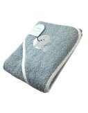 Baby Kapuzenbadetuch » Badetuch 75 x 75 cm » Kleinkind Bade Handtuch mit Kapuze » 100% reine Baumwolle - Blau