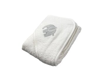 Baby Kapuzenbadetuch » Badetuch 75 x 75 cm » Kleinkind Bade Handtuch mit Kapuze » 100% reine Baumwolle - Weiß