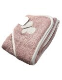 Baby Kapuzenbadetuch » Badetuch 75 x 75 cm » Kleinkind Bade Handtuch mit Kapuze » 100% reine Baumwolle - Rosa
