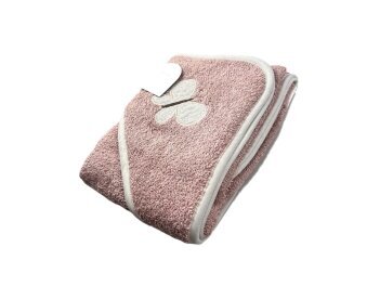 Baby Kapuzenbadetuch » Badetuch 75 x 75 cm » Kleinkind Bade Handtuch mit Kapuze » 100% reine Baumwolle - Rosa