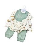 Baby Starter-Set » Geschenk Set aus Body, Hose, Lätzchen, Socken & Mütze » Geschenkidee für Babyparty » Baby Geschenk-Set für die Babyparty - Mint / 5