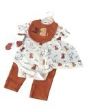 Baby Starter-Set » Geschenk Set aus Body, Hose, Lätzchen, Socken & Mütze » Geschenkidee für Babyparty » Baby Geschenk-Set für die Babyparty - Braun / 
