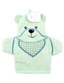 Baby Waschhandschuh Bär » Kinder Waschlappen Frottee » ca. 22x 15 cm reine Baumwolle » Wasch Handschuh - Grün