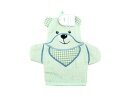 Baby Waschhandschuh Bär » Kinder Waschlappen Frottee » ca. 22x 15 cm reine Baumwolle » Wasch Handschuh - Grün