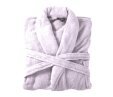 Bademantel flauschig » Saunamantel in Teddy-Plüsch Qualität » leichter/dünner Morgenmantel 100 cm lang » unisex - Lila
