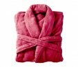 Bademantel flauschig » Saunamantel in Teddy-Plüsch Qualität » leichter/dünner Morgenmantel 100 cm lang » unisex - Pink