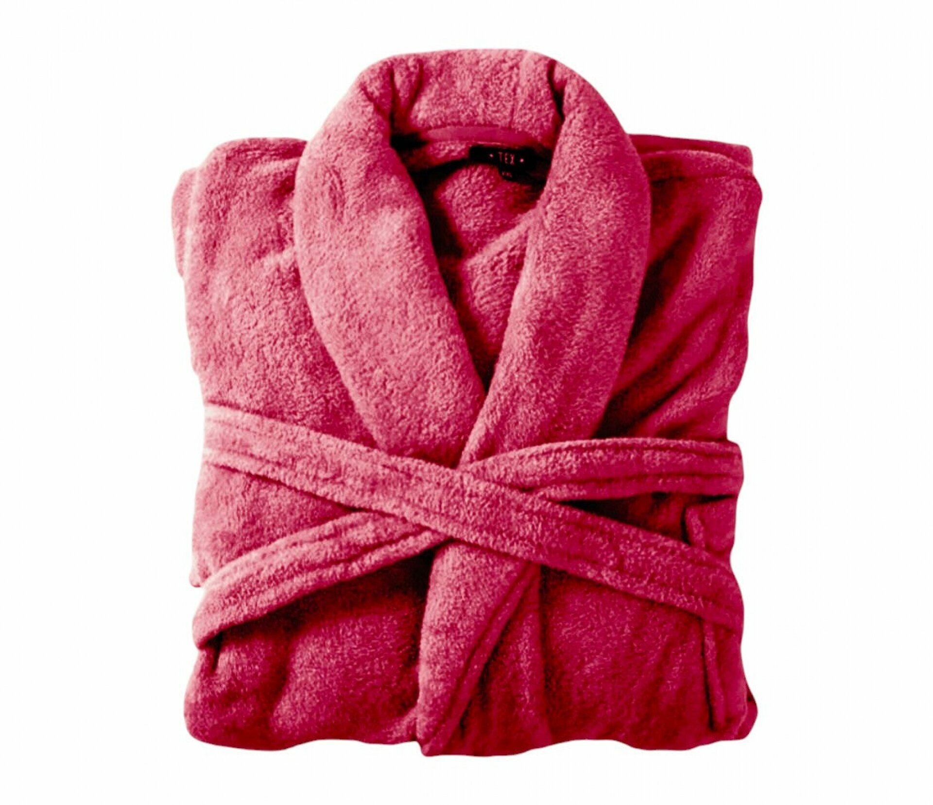 Bademantel flauschig » Saunamantel in Teddy-Plüsch Qualität » leichter/dünner Morgenmantel 100 cm lang » unisex - Pink