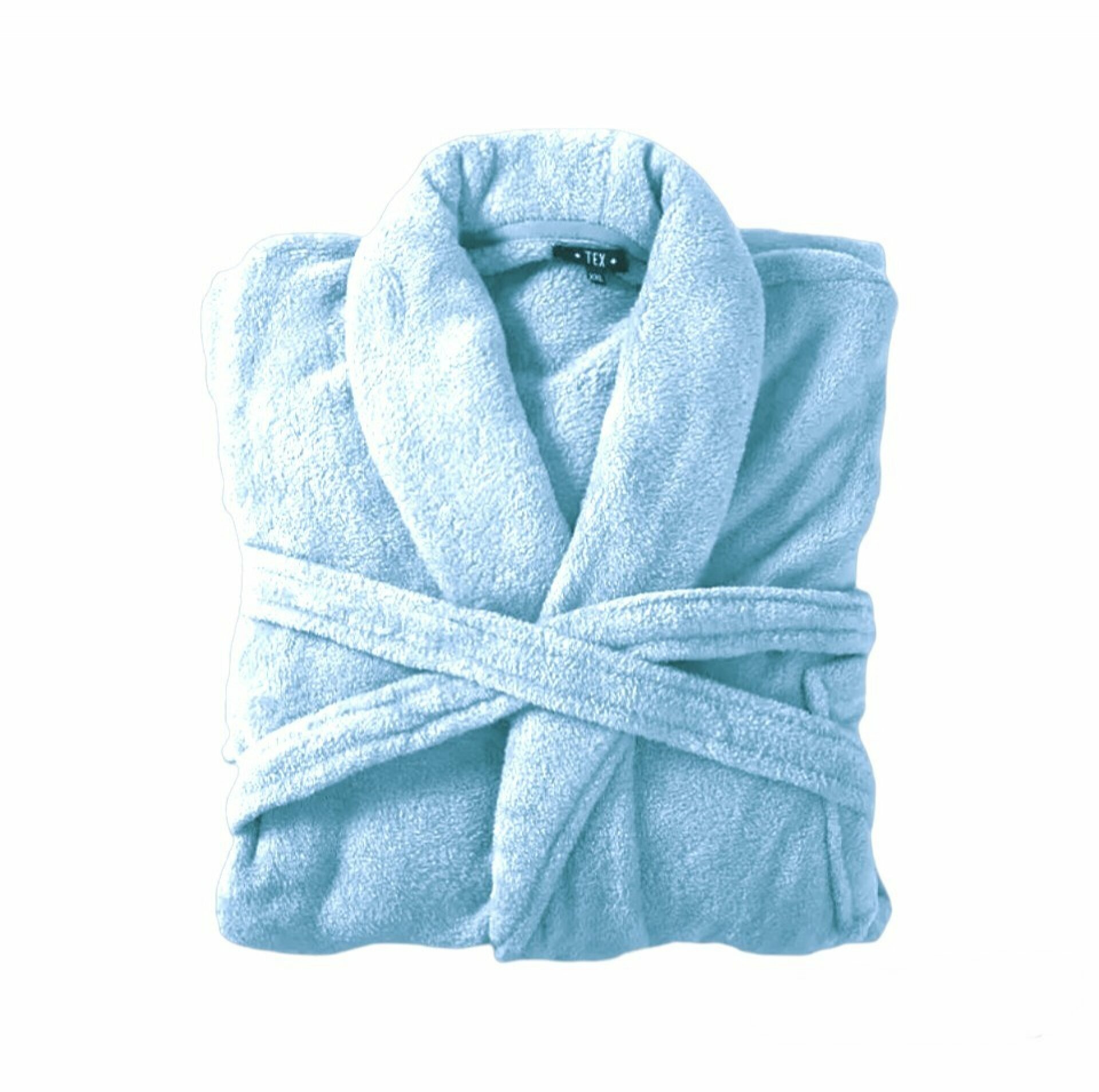 Bademantel & Saunamantel in Teddy-Plüsch-Qualität I Microfaser kuschelig weich I unisex I extra flauschig [Babyblau]