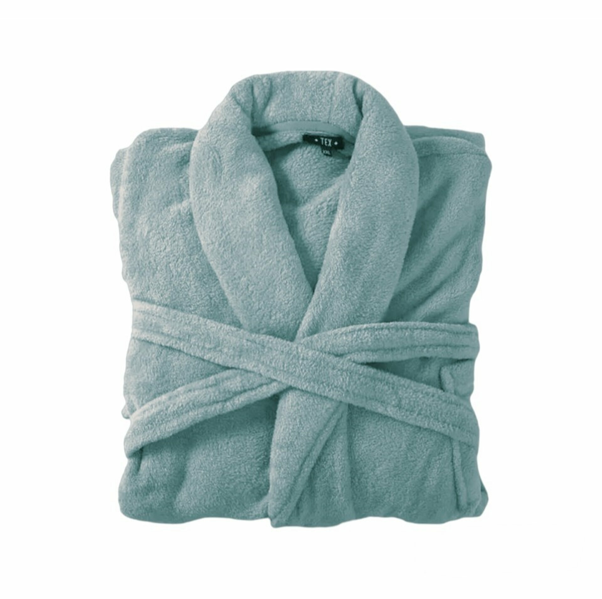 Bademantel & Saunamantel in Teddy-Plüsch-Qualität I Microfaser kuschelig weich I unisex I extra flauschig [Blau-Grau]