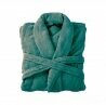 Bademantel flauschig » Saunamantel in Teddy-Plüsch Qualität » leichter/dünner Morgenmantel 100 cm lang » unisex - Petrol
