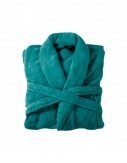Bademantel flauschig » Saunamantel in Teddy-Plüsch Qualität » leichter/dünner Morgenmantel 100 cm lang » unisex - Türkis