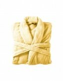 Bademantel flauschig » Saunamantel in Teddy-Plüsch Qualität » leichter/dünner Morgenmantel 100 cm lang » unisex - Goldgelb