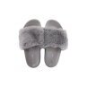 Damen Hausschuhe mit Fell » Damenschuhe mit Kunstfell » Badeschuhe » Sommer Badelatschen » Schlappen & Garten Schuhe » Pantoffeln mit Kunstpelz - Grau