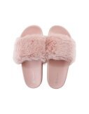 Damen Hausschuhe mit Fell » Damenschuhe mit Kunstfell » Badeschuhe » Sommer Badelatschen » Schlappen & Garten Schuhe » Pantoffeln mit Kunstpelz - Rosa