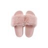 Damen Hausschuhe mit Fell » Damenschuhe mit Kunstfell » Badeschuhe » Sommer Badelatschen » Schlappen & Garten Schuhe » Pantoffeln mit Kunstpelz - Rosa