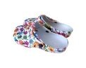 Damen Clogs Blumen » günstige Damenschuhe » Badeschlappen mit Blumenmuster » Sommer Garten Schuhe & Garten Schuhe » Badelatschen mit Riemen und Cut-Ou