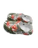 Damen Clogs Blumen » günstige Damenschuhe » Badeschlappen mit Blumenmuster » Sommer Garten Schuhe & Garten Schuhe » Badelatschen mit Riemen und Cut-Ou