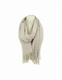 Damen Herbst Fransenschal | 180x70cm | sehr weich & modern | Cashmera [Beige]