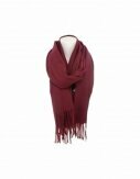 Damen Herbst Fransenschal | 180x70cm | sehr weich & modern | Cashmera [Weinrot]