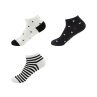Damen Sneaker Socken 3er Pack » 3 Paar Damen Strümpfe schwarz/weiß » Kurzsocken » Sneakersocken Einheitsgröße 36-41