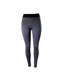 Damen Sport Leggings » melierte Yogahose mit praktischer Tasche » Yogaleggins Formender Effekt - Dunkelgrau / L/XL