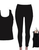 Damen Sport Set » Leggings & Tank Top » Sport Hose & Top » Sportwäsche mit formendem Effekt » Yogahose mit Netzstoff / Mesh-Einsätzen - XXL