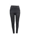 Damen Winter Leggings » Dunkle Jeans Optik » Jeggings mit Push-Up Effekt » Teddy Innenfleece » Damenleggings für Fitness & Alltag - Schwarz / XL/XXL