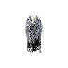 Damen Winter Schal » Winterschal 175 x 70 cm » Fransenschal mit Paisleymuster » Blumen Muster » seidig weich - Grau