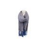 Damen Winter Schal » Winterschal 175 x 70 cm » Fransenschal mit Paisleymuster » Blumen Muster » seidig weich - Blau-Braun