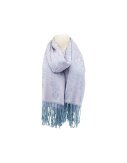 Damen Winter Schal » Winterschal 175 x 70 cm » Fransenschal mit Paisleymuster » Blumen Muster » seidig weich - Flieder