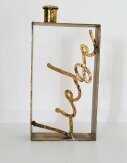Deko Kerzenständer - Kerzenhalter Liebe - Liebesgeschenk Leuchter I Kerzen Halter. Gold, 21cm x 12 cm