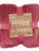 Wohndecke I Kuscheldecke I Flanell Decke Jacquard Fashion | 150x200cm [Beere]