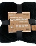 Wohndecke I Kuscheldecke I Flanell Decke I Jacquard Fashion | 150x200cm [Schwarz]