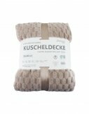 Flanell Kuscheldecke | Waffeloptik Wohndecke | super weich mit soft Teddy | 150x200cm [Beige]