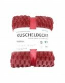 Flanell Kuscheldecke | Waffeloptik Wohndecke | super weich mit soft Teddy | 150x200cm [Beere]