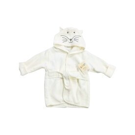 Frottée Baby Bademantel mit Tiergesicht » Morgenmantel & Kleinkinder Badetuch » 100% Baumwolle » mit Kapuze und Gürtel - Katze / 74/80
