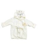 Frottée Baby Bademantel mit Tiergesicht » Morgenmantel & Kleinkinder Badetuch » 100% Baumwolle » mit Kapuze und Gürtel - Katze / 86/92