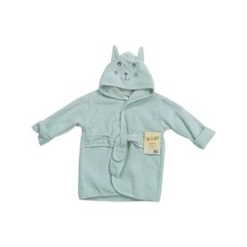 Frottée Baby Bademantel mit Tiergesicht » Morgenmantel & Kleinkinder Badetuch » 100% Baumwolle » mit Kapuze und Gürtel - Hase / 74/80