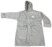 Frottée Baby Bademantel » Morgenmantel & Kleinkinder Badetuch » 100% Baumwolle » mit Kapuze, Tasche und Gürtel - Grau / 98