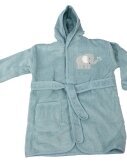 Frottée Baby Bademantel » Morgenmantel & Kleinkinder Badetuch » 100% Baumwolle » mit Kapuze, Tasche und Gürtel - Mint / 104