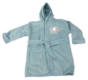 Frottée Baby Bademantel » Morgenmantel & Kleinkinder Badetuch » 100% Baumwolle » mit Kapuze, Tasche und Gürtel - Mint / 104