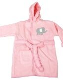 Frottée Baby Bademantel » Morgenmantel & Kleinkinder Badetuch » 100% Baumwolle » mit Kapuze, Tasche und Gürtel - Rosa / 98
