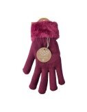 Gefütterte Damen Strickhandschuhe » Teddy Winterhandschuhe » Fingerhandschuhe Super Soft - Pink