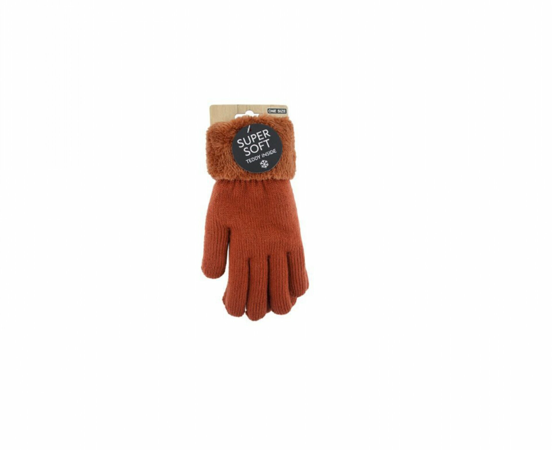 Gefütterte Teddy Winterhandschuhe I Strickhandschuhe [Orange]