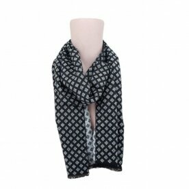 Herren Schal » Cashmera Winterschal » Winter Herrenschal Watson » 180 x 30 cm » zeitloses Design - Weiß/Schwarz