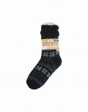 Hüttensocken Kuschelsocken Anti Rutsch Socke Winter Hausschuhe Strick Fleece [Schwarz/Weiß] Motiv 5